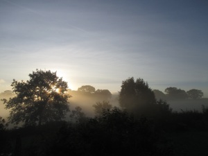 Sunrise in late September photographed by Anthony J Sargeant from his Shropshire home